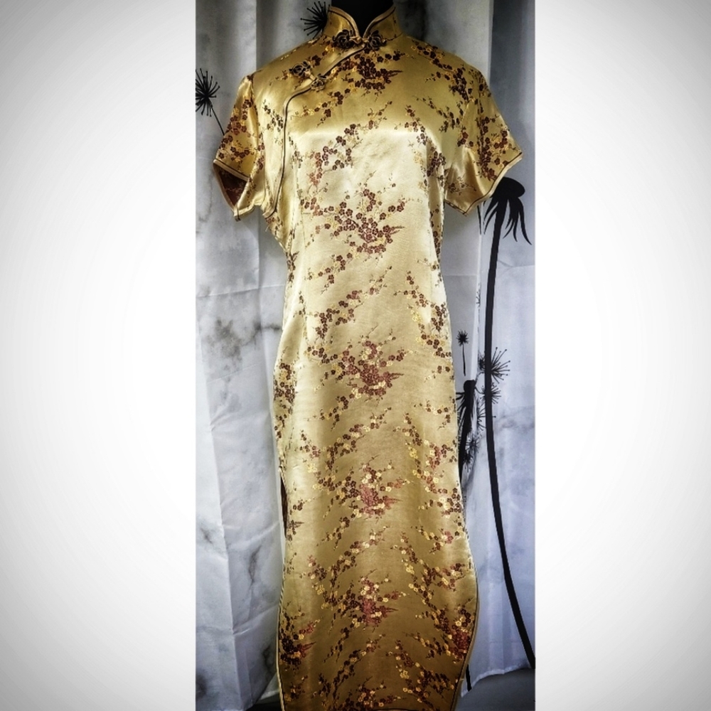 Gold Traditional Chinoiserie Dress